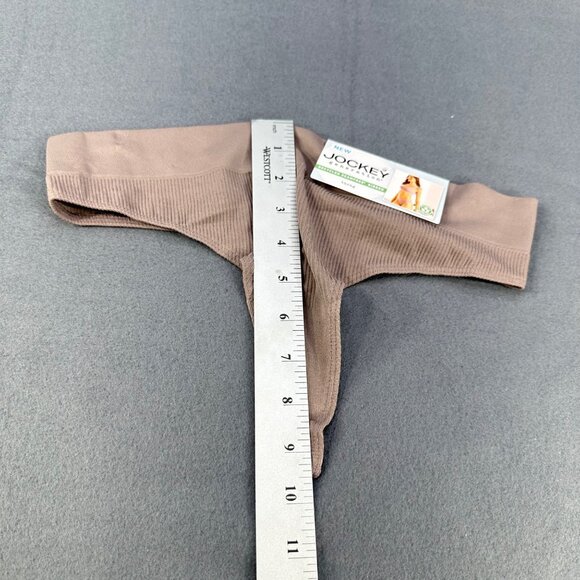 Jockey Generation Womens Sz Large Panty Thong Recycled Seamfree Ribbed Brown New - Picture 8 of 9
